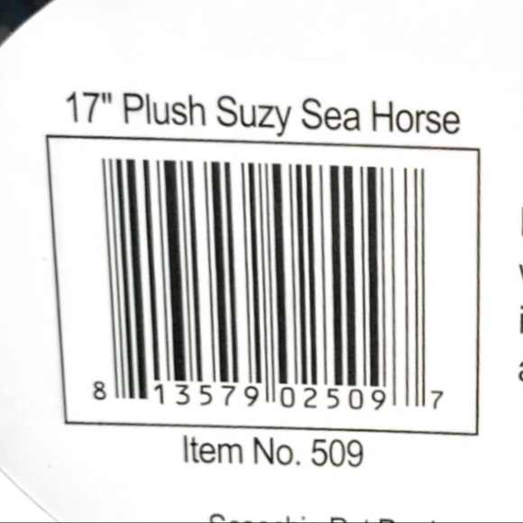 NWT Scoochie Pet 17” Plush Suzy Sea Horse Dog Toy - Picture 2 of 8